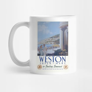 Vintage GWR travel poster advert for Weston Super - Mare Mug